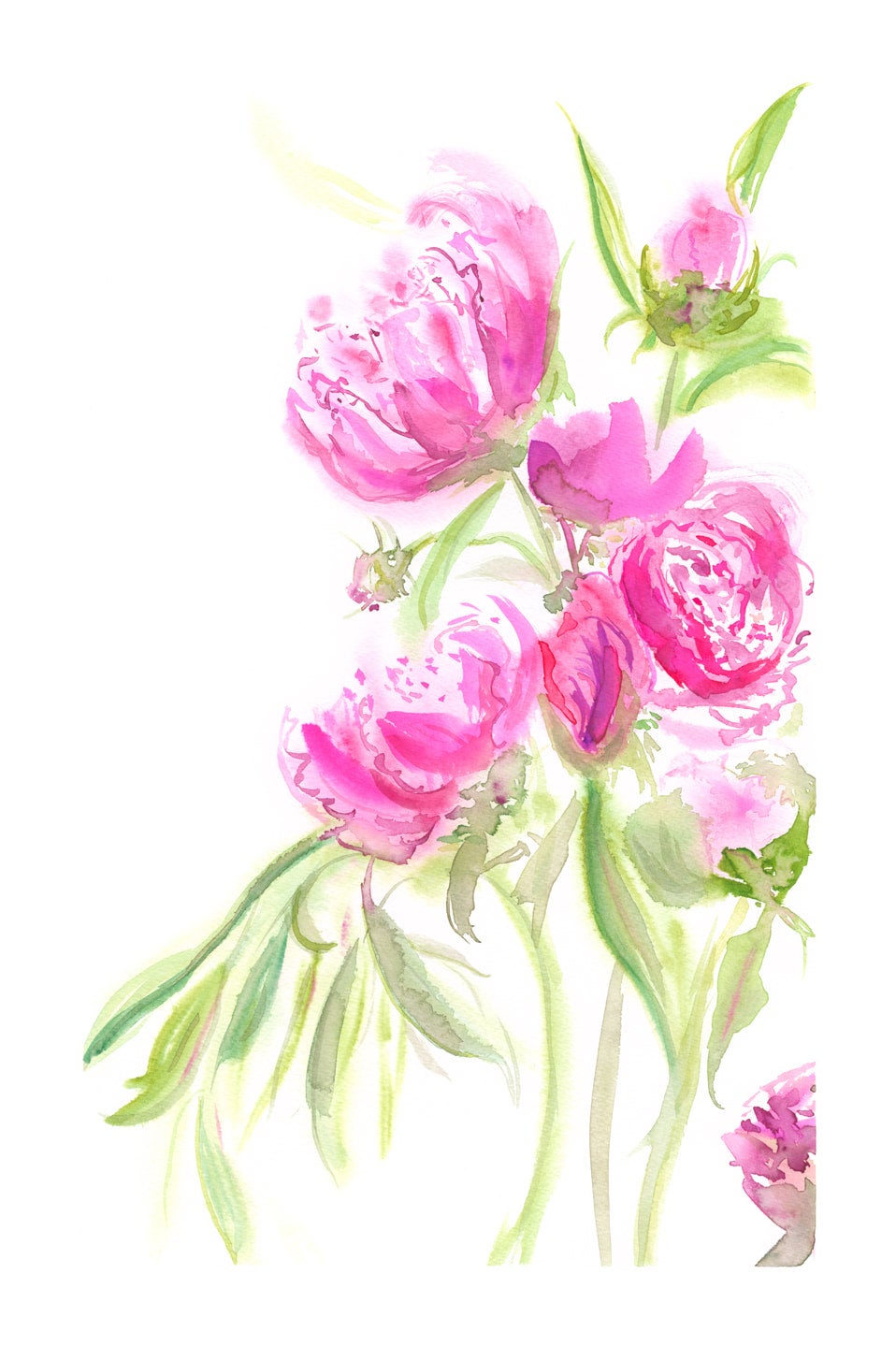 Peonies In the Louis Vuitton Trunk Art Print Peony Painting Pink Flower Art  of watercolor painting